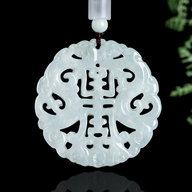 Vintage Fashion Jewelry - Burmese Jadeite Dragon Pendant Necklace Vintage
