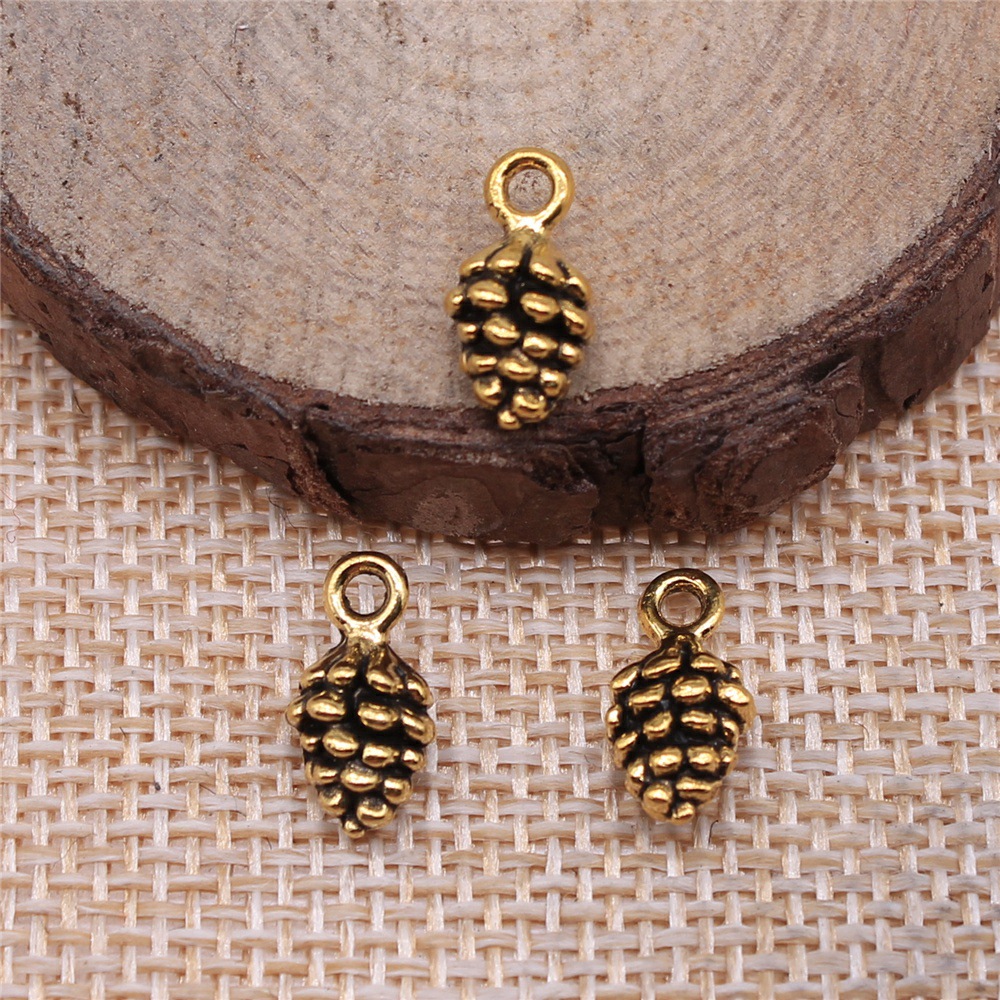Vintage Urban Fashion - 40pcs 12x7x7mm(0.47x0.28x0.28inch) 5 Colors Pine Nuts