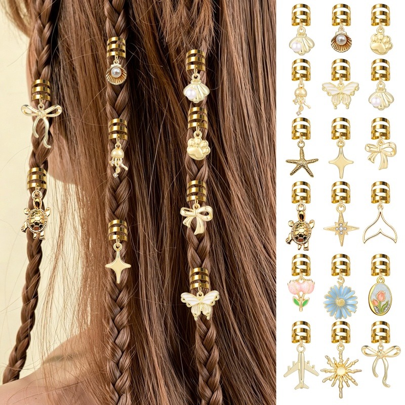 Vintage Fashion Rings For Women - Stars Shell Pearl Shaped Alloy Hair