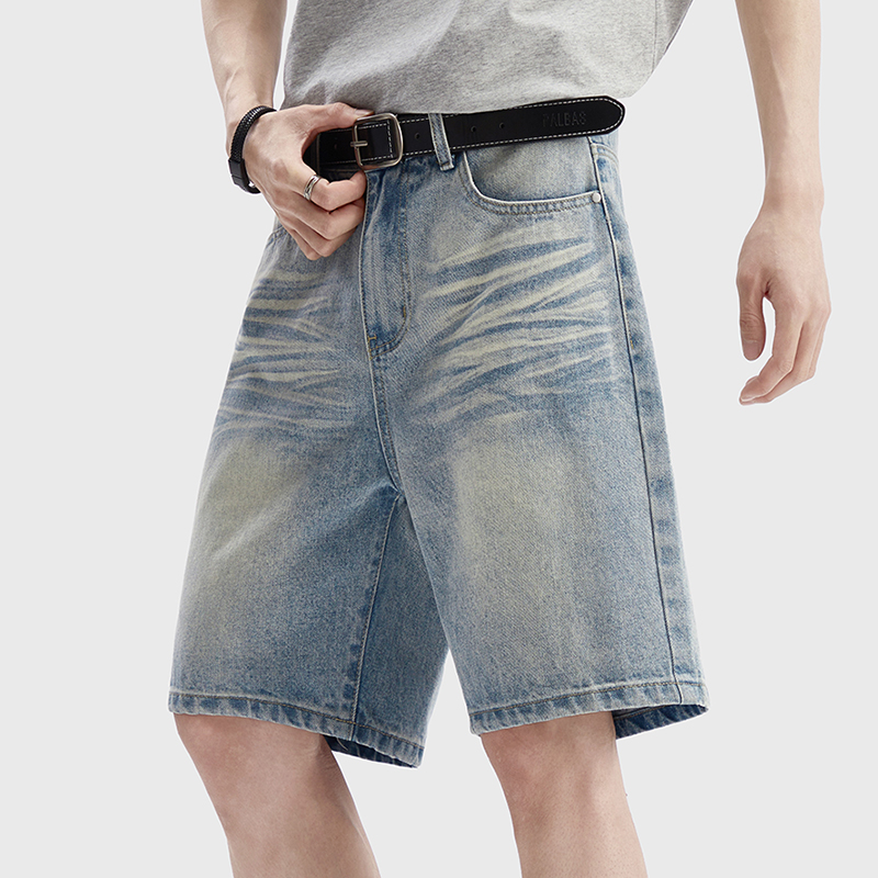 Vintage Fashion Jeans - Vintage Washed Denim Shorts Men's Loose