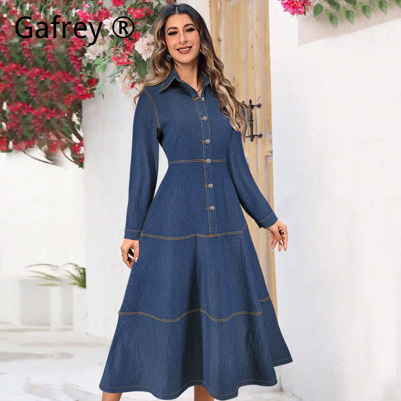 New Fashion Denim Jean Shirt D - огляд і ціна Vintage Fashion Women Dresses