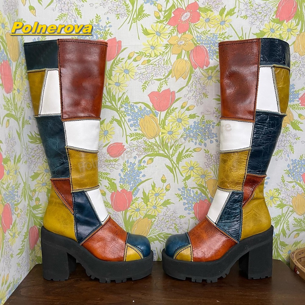 Women Retro Patchwork Leather  - огляд і ціна Vintage Style Women Fashion
