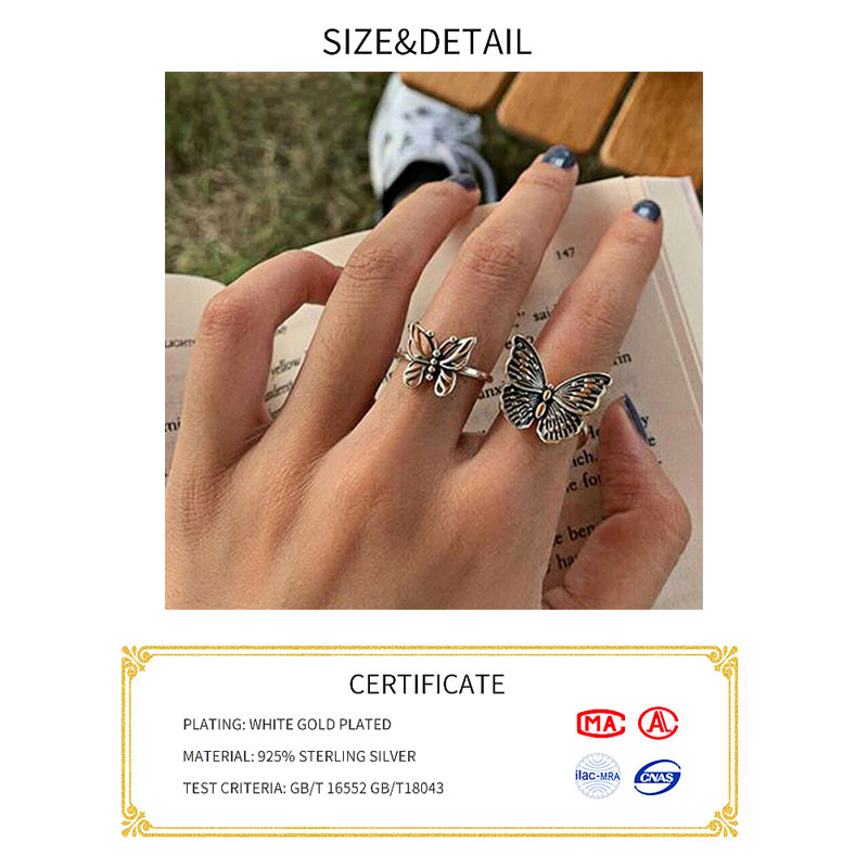925 Sterling Silver Butterfly  - огляд і ціна Vintage Fashion Rings For Women