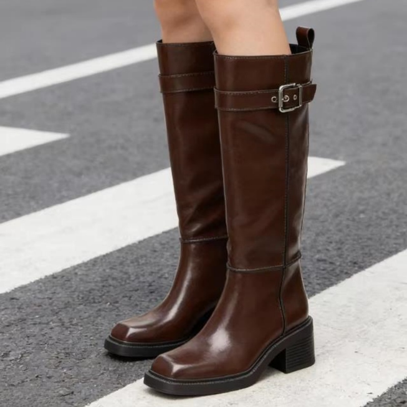 British Style Brown Knee Boots - огляд і ціна Vintage Style Women Fashion