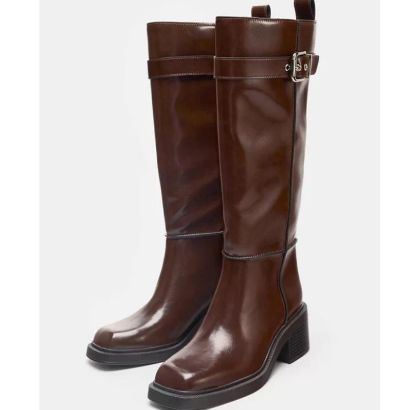 British Style Brown Knee Boots - огляд і ціна Vintage Style Women Fashion