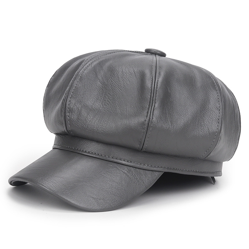 Winter Black PU Leather Hat fo - огляд і ціна Vintage Fashion Hats