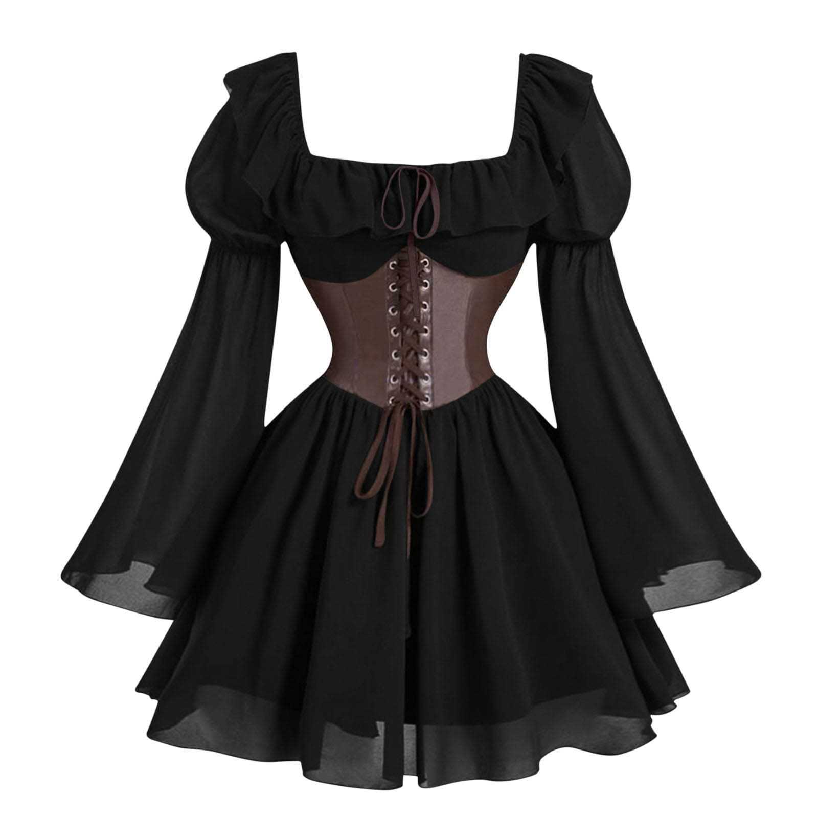 Renaissance Medieval Long Slee - огляд і ціна Vintage Fashion Women Dresses