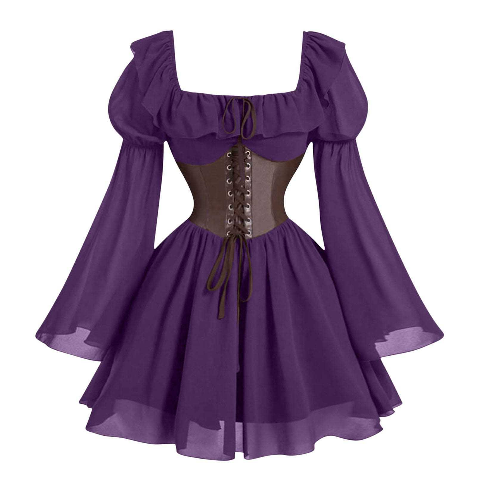 Renaissance Medieval Long Slee - огляд і ціна Vintage Fashion Women Dresses
