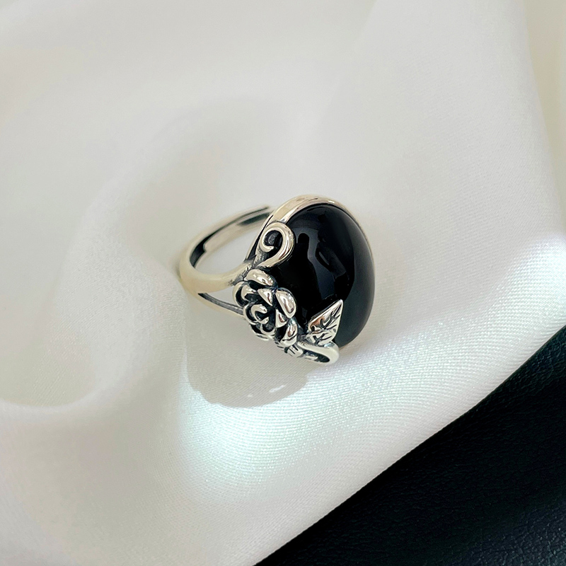 Thai Silver Black Rose Ring Wo - огляд і ціна Vintage Fashion Rings For Women