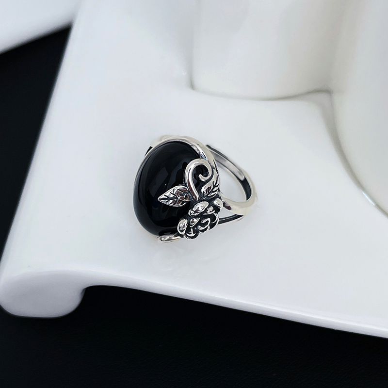 Thai Silver Black Rose Ring Wo - огляд і ціна Vintage Fashion Rings For Women