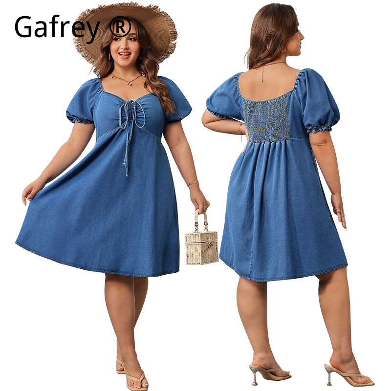 Women Summer Elastic Waist Den - огляд і ціна Vintage Fashion Women Dresses