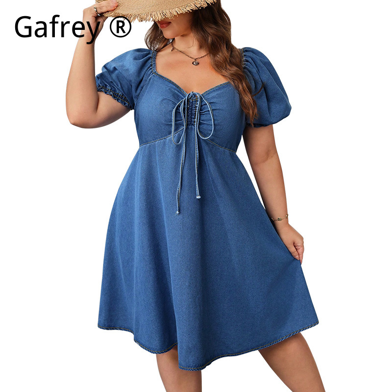 Women Summer Elastic Waist Den - огляд і ціна Vintage Fashion Women Dresses