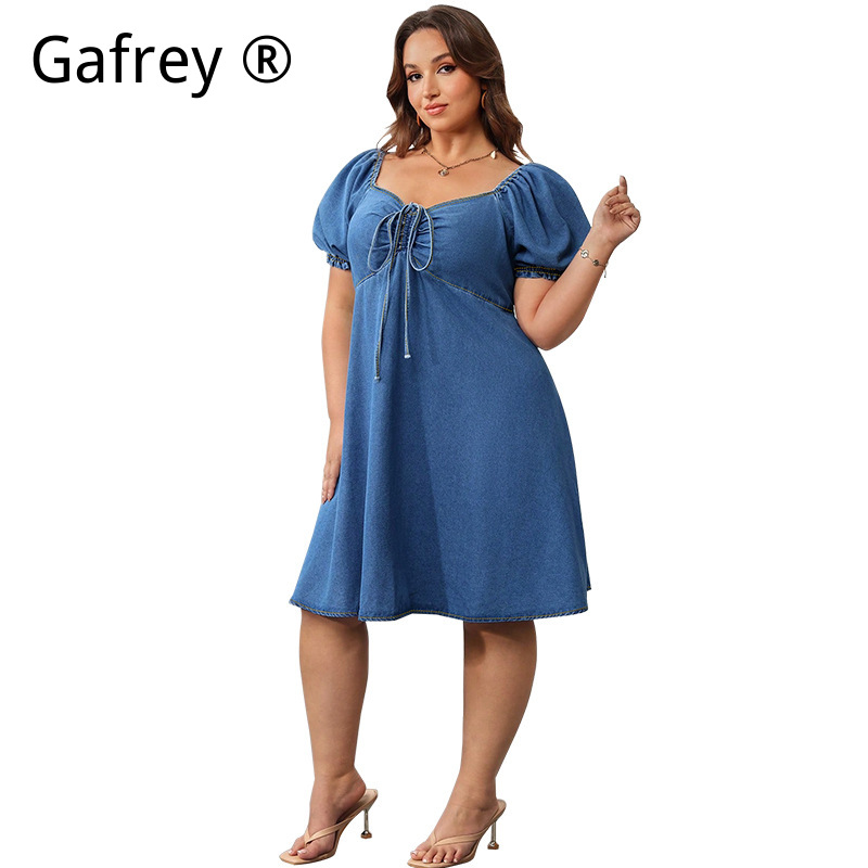 Women Summer Elastic Waist Den - огляд і ціна Vintage Fashion Women Dresses