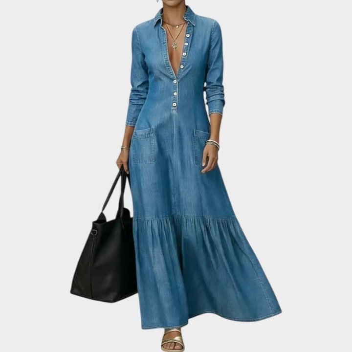 New Fashion Long Sleeve Turn-d - огляд і ціна Vintage Fashion Women Dresses