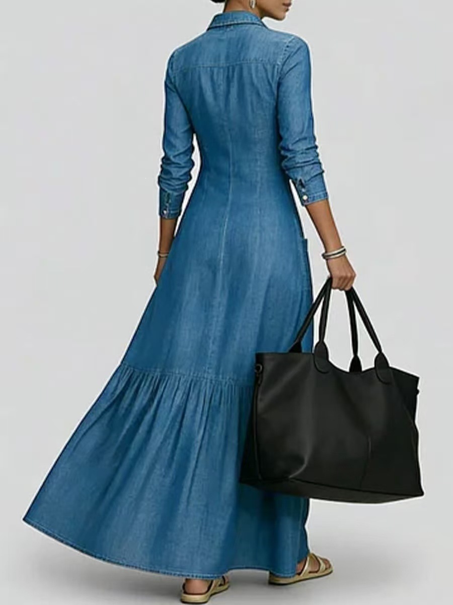 New Fashion Long Sleeve Turn-d - огляд і ціна Vintage Fashion Women Dresses