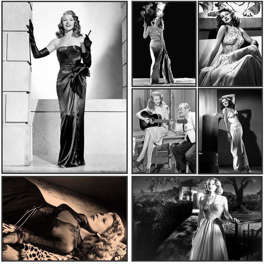 Rita Hayworth Poster,Black and - огляд і ціна Vintage Fashion Illustration